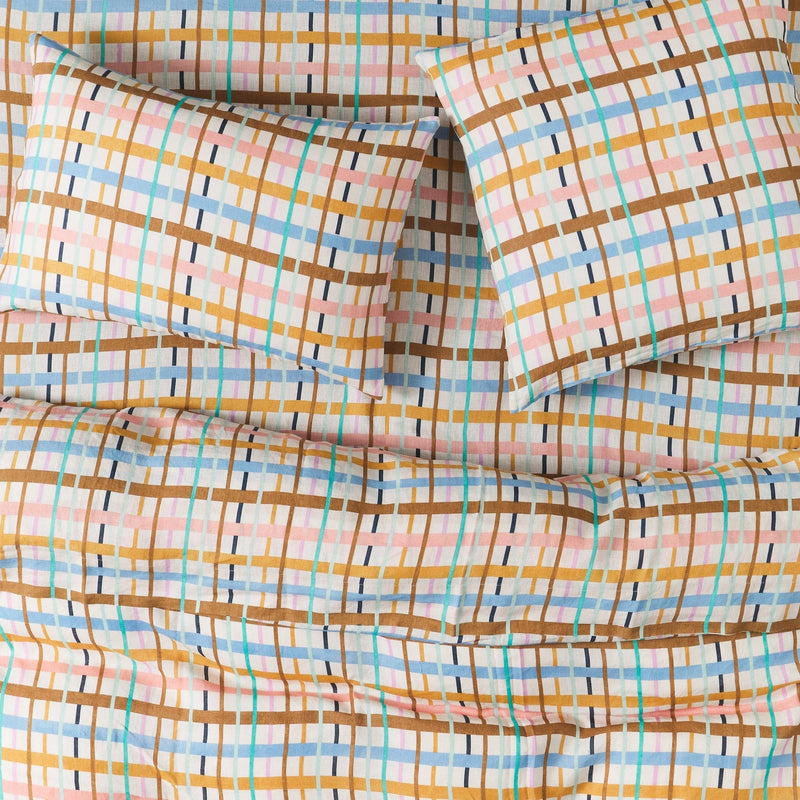 Cady Check Linen Flat Sheet