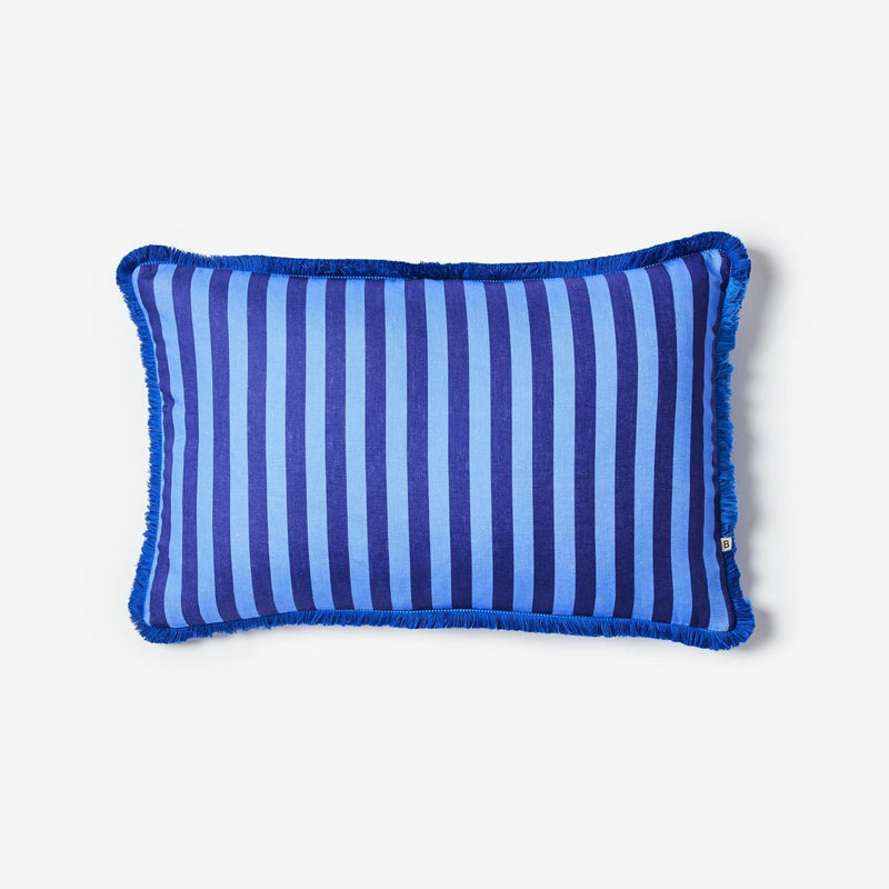 Bonnie & Neil Thin Stripe Blue Linen Cushion