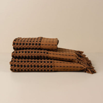 Chickpea Bath Sheet Collection - Chocolate / Black