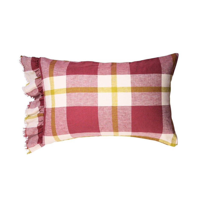 Plum Check Pillowcase Set