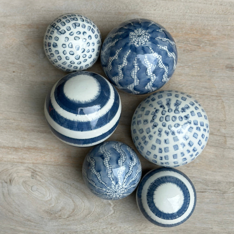 Lei Cer Deco Balls 10cm - White/Navy