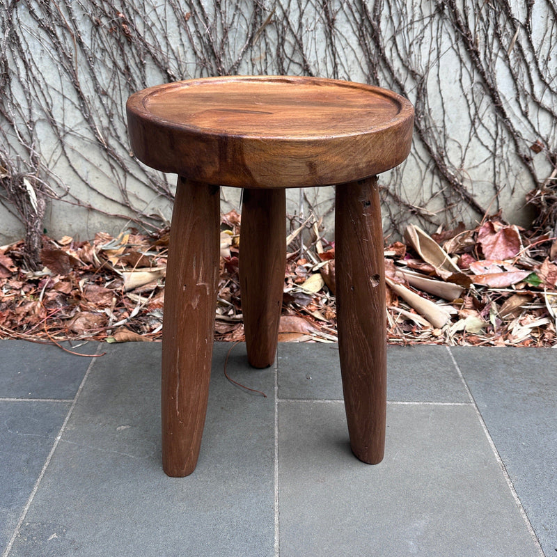 Wooden Tapered Leg Stool