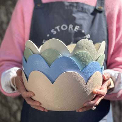 Scalloped Bowl - Sage Green