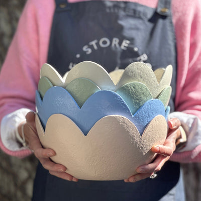 Scalloped Bowl - Cornflower Blue