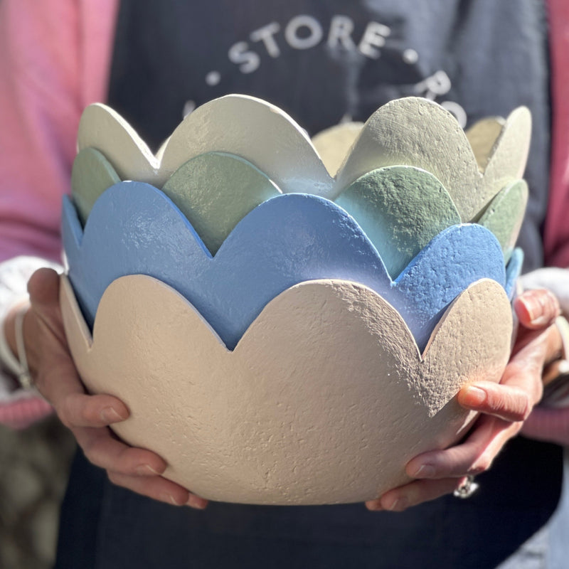 Scalloped Bowl - Cornflower Blue