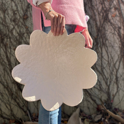 Scalloped Pedestal Bowl - Pink Champagne