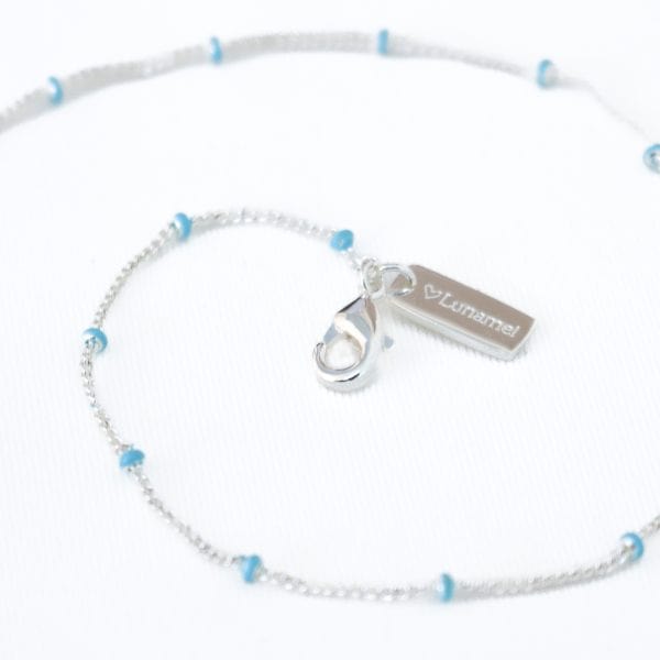 Layer Me Necklace in Silver with Paradise Blue