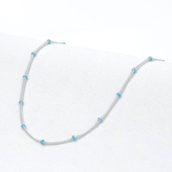 love lunamei layer me necklace silver paradise blue