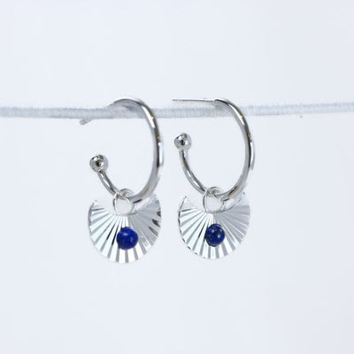 love lunamei moon gazer earrings silver lapis lazui