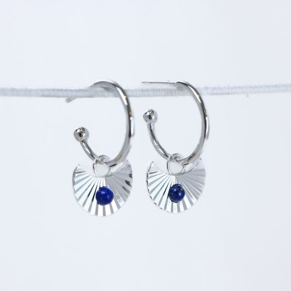 love lunamei moon gazer earrings silver lapis lazui