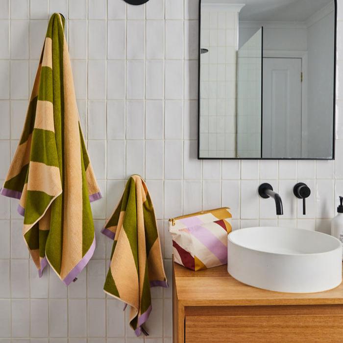 Pistachio Stripe Bath Towel