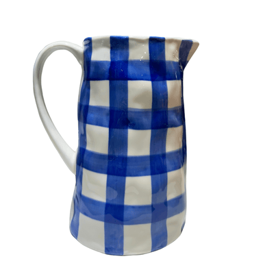 blue gingham jug