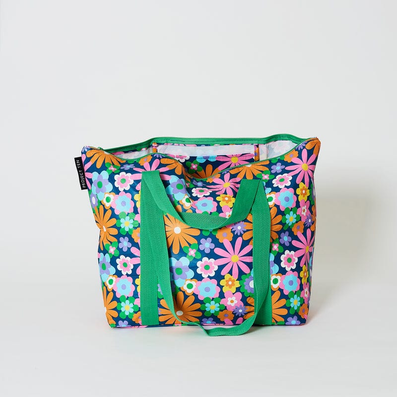 Pop Floral Zip Medium Tote