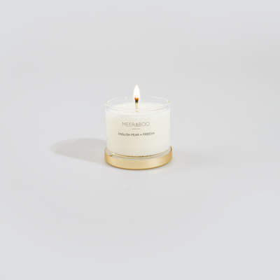 Mini Golden Lid Soy Candle - English Pear + Fressia