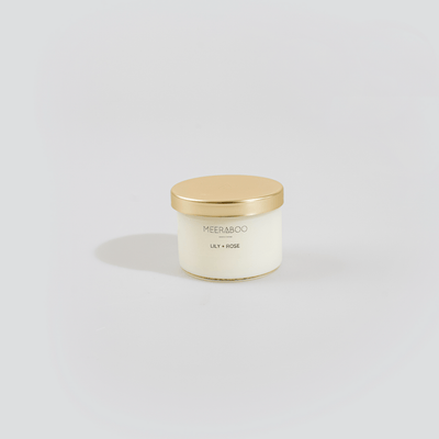 Mini Golden Lid Soy Candle - Lily + Rose