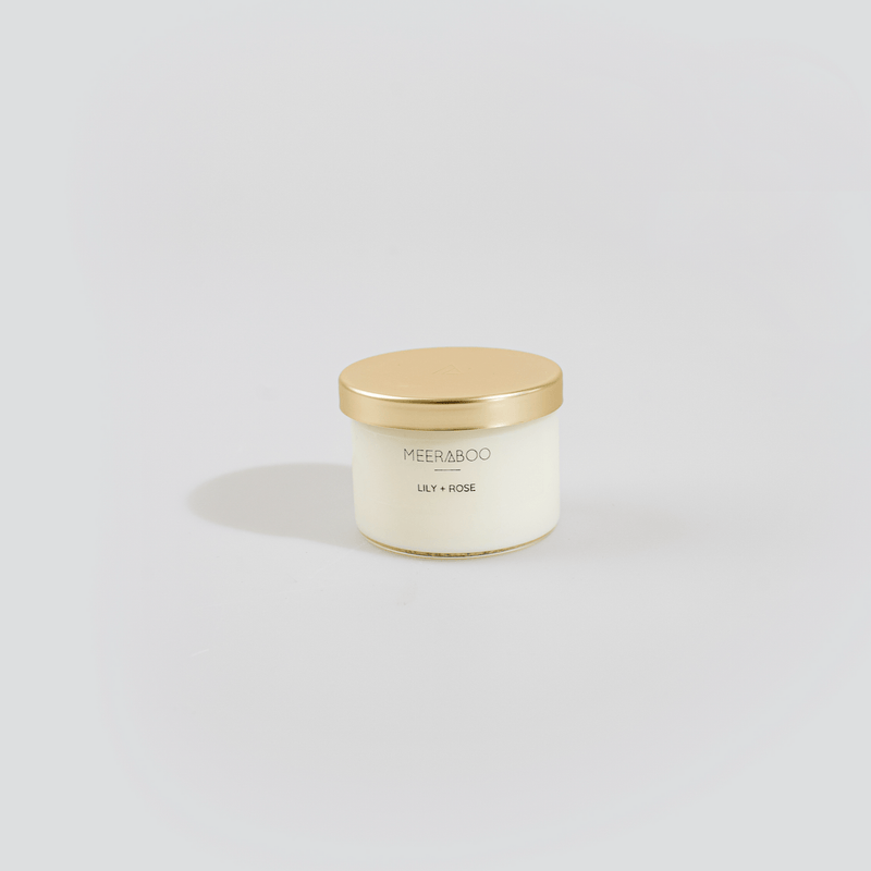 Mini Golden Lid Soy Candle - Lily + Rose