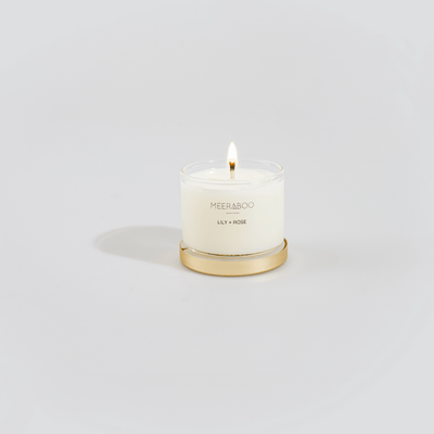 Mini Golden Lid Soy Candle - Lily + Rose