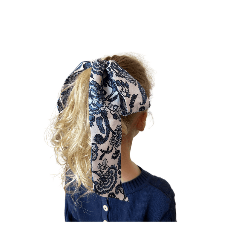 Silk Twill Scarf - Blue Floral