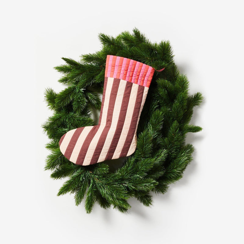 Stripe Pink Christmas Stocking