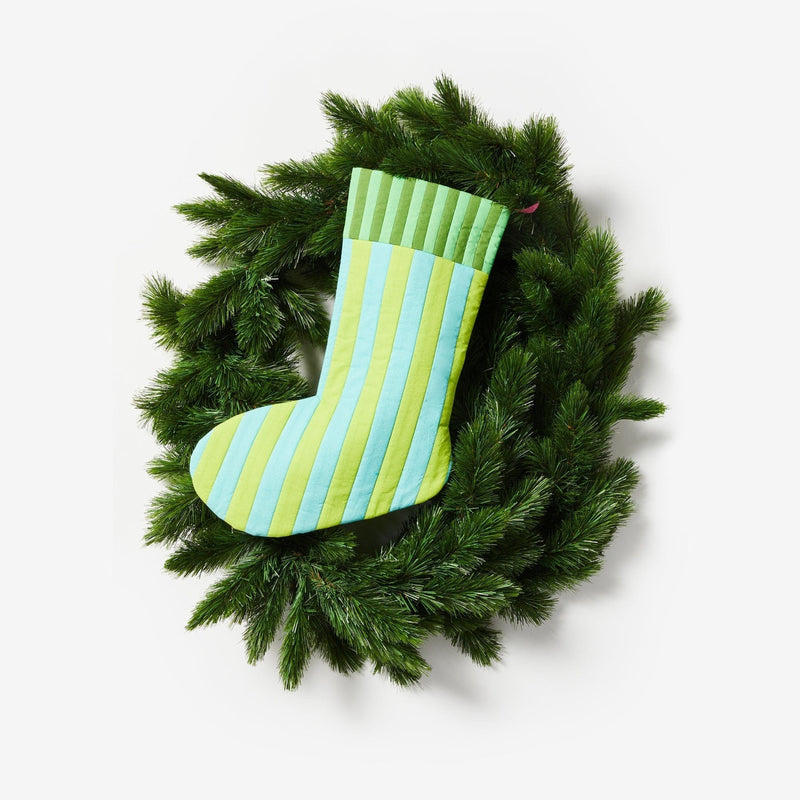 Stripe Green Christmas Stocking