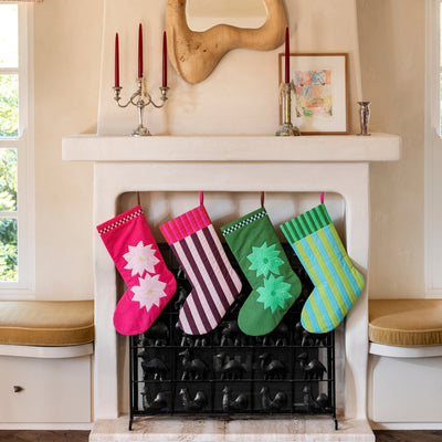 Stripe Pink Christmas Stocking