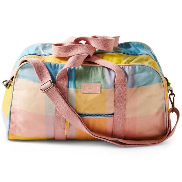 kip & co corfu tartan duffle bag