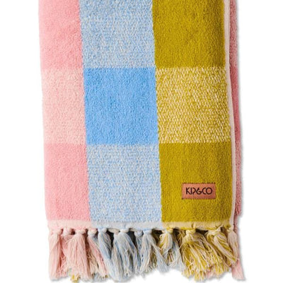 kip & co corfu tartan terry bath towel