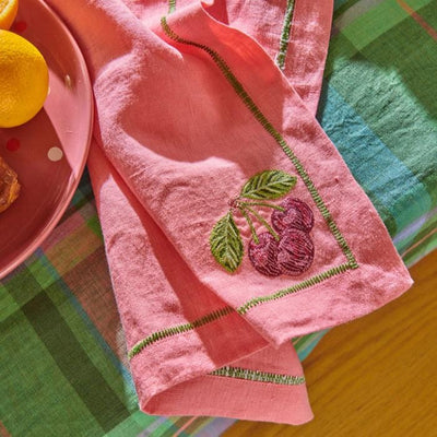 Berry Bliss Embroidered Linen 4P Napkin Set - One Size