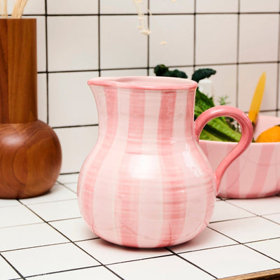 Pink Stripe Water Jug One Size