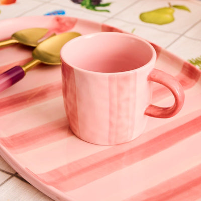 Pink Stripe Mug 2P Set One Size