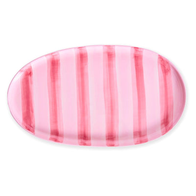 Pink Stripe Platter One Size