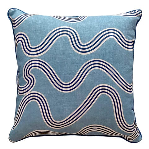 Blue Aquadoor Design spaghetti cushion 