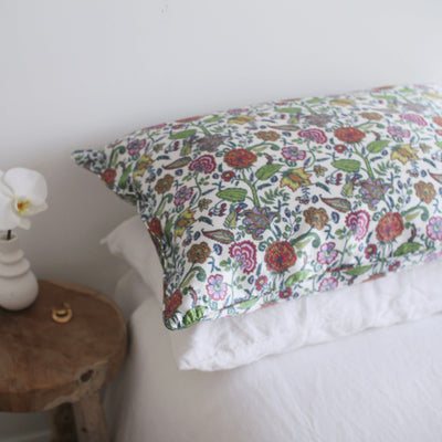 multi coloured silk pillowcase