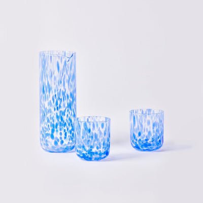 Dots Blue Glass Carafe