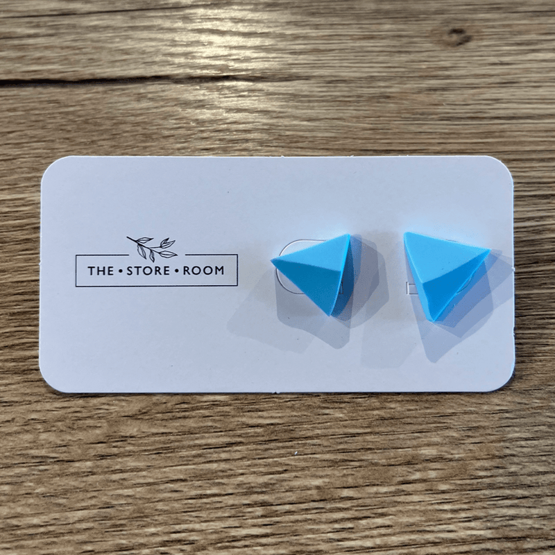 Aqua Triangle Earrings