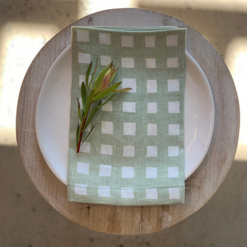 gum green gingham napkin