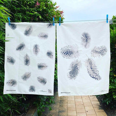 Baby Feathers Tea Towel