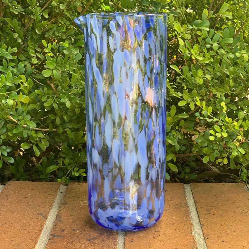 Dots Blue Glass Carafe