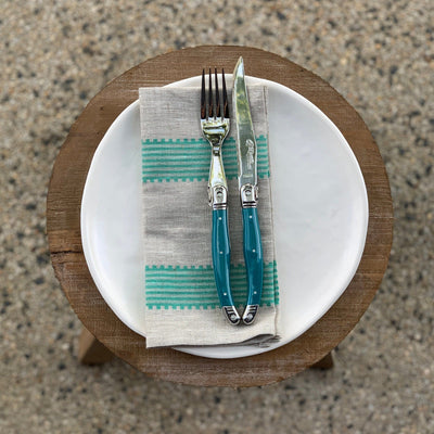 Aqua linen napkins (set of 4)